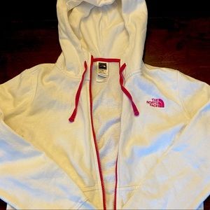 The North Face White Zip-Up Hoodie Medium